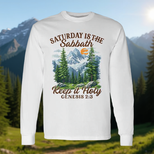 Camiseta de manga larga Saturday Is The Sabbath Keep It Holy Genesis 2:3, ropa cristiana religiosa - Product Image 3