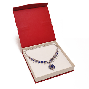 Luxury Red Magnetic <b>Jewelry</b> <b>Box</b>, Inner White Foam Insert <b>for</b> <b>Necklace</b> Display, Premium Gift Packaging <b>for</b> <b>Jewelry</b> Set - Product Image 1