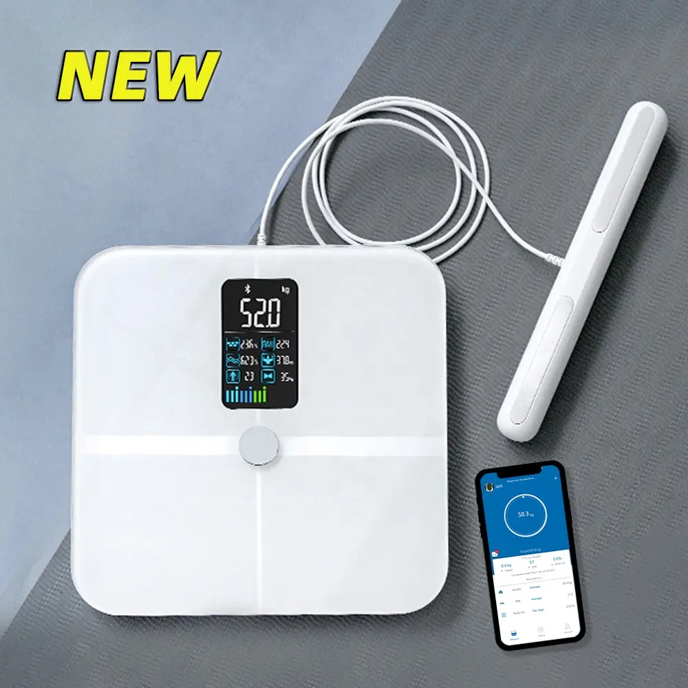 Электронные смарт-весы, умный прибор для анализа массы тела и жира, белый и черный цвет, с приложением IOS и Android, 8 моделей