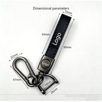 Porte-clés de voiture en cuir personnalisé, pendentif métallique avec logo de voiture, cordon de poignet, cadeau pour concessionnaire 4S