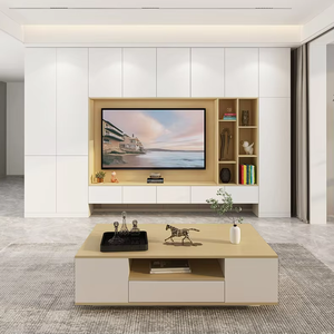 ミニマリストインビジブル小さな家庭用神々モダンスタイル引込めテレビキャビネットLEDライトストリップ付き - Product Image 5