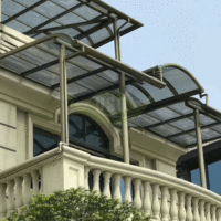 Auvents de patio pour maison avec cadre en métal et toit en polycarbonate
