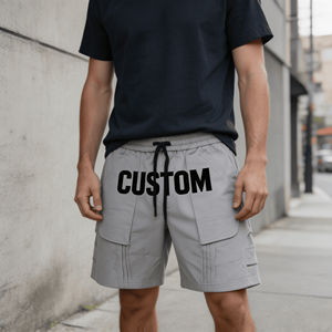 Shorts cargo avec poches, shorts vintage, shorts streetwear personnalisés brodés, shorts de sport pour hommes, shorts en coton coupe ample - Product Image 6