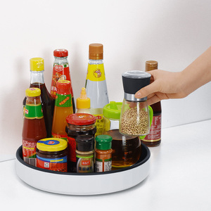 Hochwertige Küche Lazy Susan Kunststoff rutsch feste Gewürz regal Pantry Schrank Aufbewahrung halter <span class=keywords><strong>Organizer</strong></span> Rotierende Plattenspieler Tablett - Product Image 3