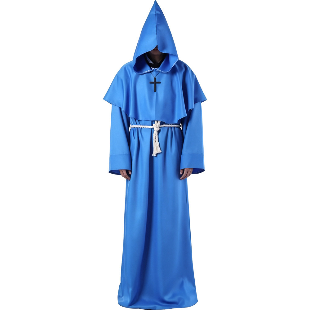Robes de moine/prêtre médiéval - bleu