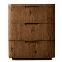 Table d'appoint en bois à 3 tiroirs de style français pour salon, table d'angle aux coins arrondis avec tiroir dissimulé, personnalisable OEM ODM