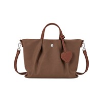 Sac fourre-tout léger en nylon imperméable, style navetteur, inspiré du Japon, sac à bandoulière pour femme avec breloque en forme de cœur et fermeture éclair