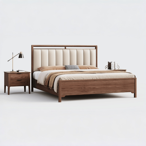 Estrutura de Cama Moderna em Madeira de Olmo no Novo Estilo Chinês, Adequada para Quartos em Residências, Vilas e Hotéis. - Product Image 4