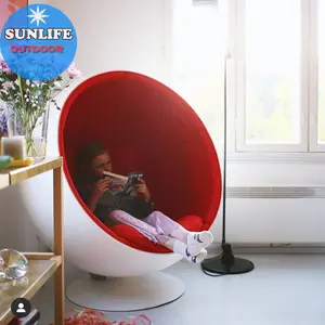 Chaise boule en tissu rouge moderne, vente directe d'usine, nouveau, 2021