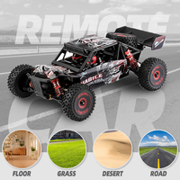 WLtoys 124016 Voiture RC de drift à l'échelle 1:12, moteur brushless, 4 roues motrices, 75 km/h, haute vitesse, métal, contrôlée par application, prête à l'emploi en intérieur et extérieur
