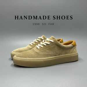Zapatos casuales de cuero genuino de primera calidad con cordones estilo trenzado, zapatos versátiles para hombre, zapatos de plataforma artesanales a la moda. - Product Image 4