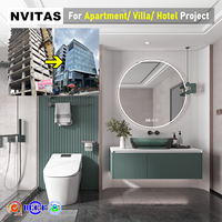 Meuble-lavabo de salle de bain NVITAS style ferme moderne en MDF avec lavabo mural pour hôtel, appartement, villa, projet