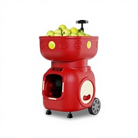 Machine à balles de tennis intelligente avec télécommande via application, capacité de 120 balles, intervalle de 1,8 à 9 secondes, batterie 12V-18AH, entraînement programmable