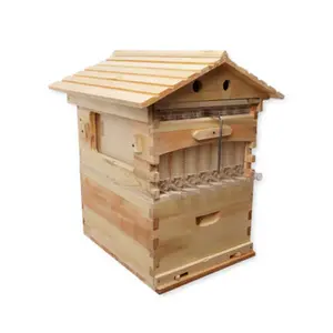 Wax Coated Wooden Automatic Self-Flowing Complete Honey Bee Hive