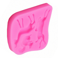 Moules en silicone pour décoration de gâteaux et de fondant, forme irrégulière 3D, 3 animaux amusants et sympas, écureuil, cerf, lapin, graphiques DIY