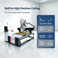 Routeur CNC ATC 9 kW 1325 2030 avec lame de scie pour la découpe de portes en bois
