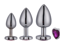 Günstiger Versand Legierungsstahl Erwachsenen-Sexspielzeug Garten Metall-Analplug Anal-Butt-Plug Vibrator-Set SML 3 in 1 Code Paar-Flirt-Set