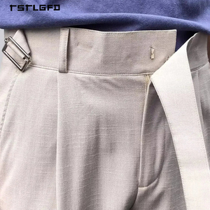 Pantalones Cortos de Traje Plisados Verde Menta para Hombre, de Cintura Alta con Ajustadores Laterales y Dobladillo con Vuelta, Estilo Old Money, de Lujo para Resort, Verano, Corte Entallado - Product Image 6