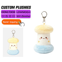 Gantungan Kunci Boneka Jamur Lucu 10cm Custom Kawaii Hutan Super Lembut Plush OEM ODM 100 Pcs MOQ Hadiah Taman Peri Grosir