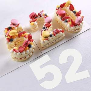 Pochoirs de gâteaux en lettres et chiffres, découpe Laser, outil de décoration de pâtisserie en PET, 10 pièces - Product Image 3