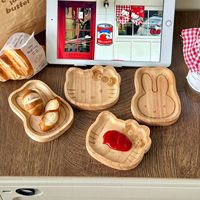 Kt Mignon Dessin Animé Poli En Bois Ketchup Plat Exquis Petit Plat De Saveur Jetable Plat De Trempage Haut Fait En Bois De Caoutchouc