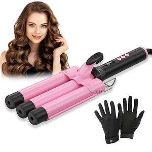 <span class=keywords><strong>Fer</strong></span> <span class=keywords><strong>à</strong></span> friser <span class=keywords><strong>à</strong></span> écran LCD électrique interchangeable <span class=keywords><strong>à</strong></span> trois barils en céramique avec revêtement bigoudi Coiffure ondulée - Product Image 1