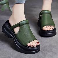 Tendances de la mode : Sandales mules à plateforme pour femme, à bout ouvert, à semelle épaisse et robuste, à enfiler, décontractées d'été, OEM ODM pris en charge