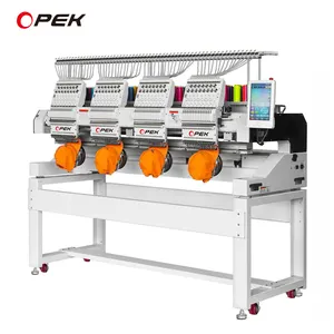 OPEK Cap Hat Embroidery Machine Computerized 4 Head for T shirt Flat Cloth Embroidery Computer Industrial Making Machine