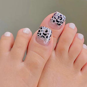 Venta al por Mayor de 24 Uñas Postizas Francesas con Estampado de Leopardo, Decoración de Uñas para Pies de Verano, Herramientas de Belleza para Uñas de los Pies - Product Image 3
