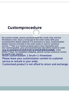 Pettine ad aria personalizzato con strass e <span class=keywords><strong>nome</strong></span>, regalo per ragazza, accessori - Product Image 4