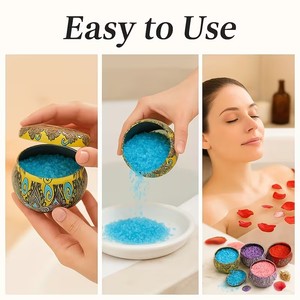 Pour la relaxation <span class=keywords><strong>du</strong></span> corps des adultes, bains <span class=keywords><strong>de</strong></span> pieds adaptés, SPA, sels <span class=keywords><strong>de</strong></span> bain luxueux aux cristaux colorés <span class=keywords><strong>de</strong></span> <span class=keywords><strong>l</strong></span>'<span class=keywords><strong>Himalaya</strong></span> avec emballage personnalisé - Product Image 2