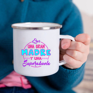 Tazas de Acero Inoxidable Esmaltadas de Alta Calidad, el <span class=keywords><strong>Mejor</strong></span> Regalo Familiar para Abuelos, para Café, Jugo, Chocolate Caliente - Product Image 3