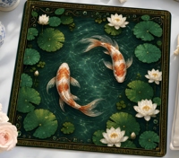 Tapis de Mahjong de Luxe Chinoiserie Grue, Silencieux, Inodore, en Caoutchouc Naturel, Style Oriental, Housse de Table avec Sac DDP USA