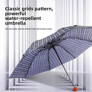 <span class=keywords><strong>Parapluie</strong></span> pliant classique à carreaux en acier pour hommes et femmes, idéal pour les vendeurs de rue, cadeau promotionnel, vente en gros - Product Image 3