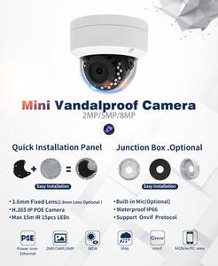 专业户外安全摄像机5MP POE IP66防水防破坏炮塔圆顶闭路电视监控家庭办公室知识产权摄像机 - Product Image 6