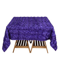 Nappe ronde en polyester de 120 pouces pour hôtel et fête, style américain, en satin, anti-poussière, jupe de table pour mariage, vente en gros transfrontalière