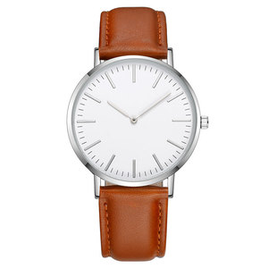 <span class=keywords><strong>Montre</strong></span> à quartz <span class=keywords><strong>tendance</strong></span> unisexe pour homme et <span class=keywords><strong>femme</strong></span>, bracelet en cuir simple, Relogio Masculino, logo personnalisé, mode, ultra fine, minimaliste - Product Image 4