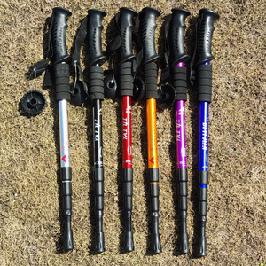 Bastones de Senderismo Mengliang de 4 Secciones, de Aleación de Aluminio, con Mango en T, Telescópicos, Ligeros, para Trekking al Aire Libre - Product Image 3