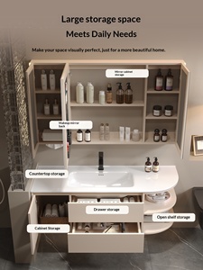 <span class=keywords><strong>Lavabo</strong></span> de Cerámica de Una Pieza con Forma de Arco, Montado en la Pared, sin Necesidad de Pintura, Combinación de <span class=keywords><strong>Mueble</strong></span> de Baño con <span class=keywords><strong>Encimera</strong></span> Ultra Estrecha - Product Image 5