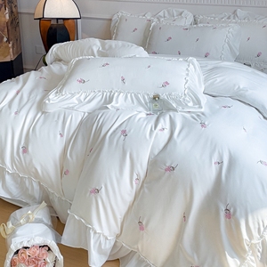 Hiện Đại Bốn Mảnh Setpolyester/Bông Len Thêu In Dệt Nữ Hoàng Vua Có Sẵn Chất Lượng Khăn trải Giường Tre - Product Image 3