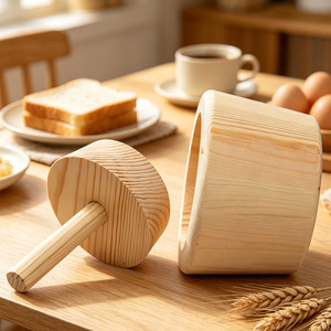 Juego de <span class=keywords><strong>Mortero</strong></span> y Maja de Madera Natural, Molinillo de Especias, Triturador de Ajo y Hierbas, Utensilio de Cocina, Venta al por Mayor Directo de Fábrica - Product Image 5