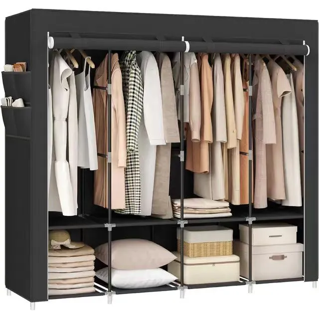 Factory supply High quality storage folding wardrobe cloth bedroom wardrobe DIY fabric foldable wardrobe