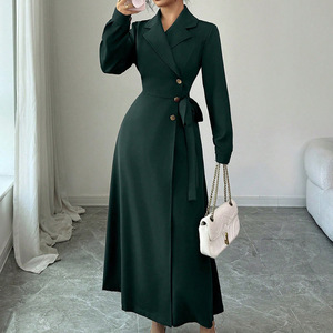 <span class=keywords><strong>Robe</strong></span> <span class=keywords><strong>longue</strong></span> à manches longues en polyester style anglais pour femmes européennes et américaines, automne/<span class=keywords><strong>hiver</strong></span> - Product Image 4