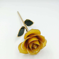 Rose véritable plaquée or 24 carats avec support en acrylique, certificat, rose naturelle préservée, fleur colorée, cadeau pour un anniversaire de mariage