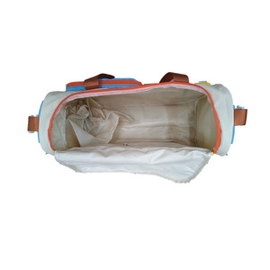Bolsa de gimnasio de lona de poliéster grande negra Unisex cierre de cremallera correa de hombro plegable actividades al aire libre para niños viajes - Product Image 6