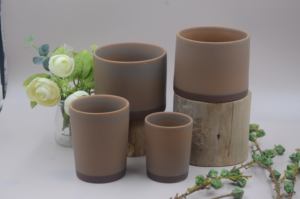 Tasse de pulvérisation en céramique, pour vase en argile rouge, sans main, bougie de hauteur de 4 pouces, 8OZ, <span class=keywords><strong>prix</strong></span> bas quantité minimale de commande - Product Image 4