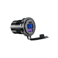 Kewig ODM OEM Chargeur de voiture double USB QC3.0 Type-C Port Usb Chargeur avec voltmètre et interrupteur pour le chargement du téléphone