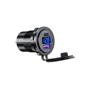 Kewig Odm Oem Dual Usb Autolader Qc3.0 Type-C Poort Usb Oplader Socket Met <span class=keywords><strong>Voltmeter</strong></span> En Schakelaar Voor Telefoon Opladen - Product Image 2