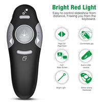 Présentateur Laser Sans Fil 2.4 GHz pour PPT et PowerPoint, Clicker avec Télécommande RF et Pointeurs Laser Rouges, Clé USB