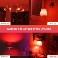 Ampoule LED A19 60W Rouge Culot E26/E27 & B22 pour Décorations d'Halloween, Noël, Fêtes, Bars, Porches